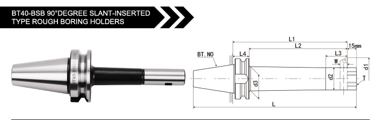 BT40-BSB 90°DEGREE SLANT-INSERTED TYPE ROUGH BORING HOLDERS