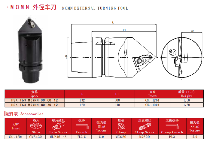 MCMN EXTERNAL TURNING TOOL