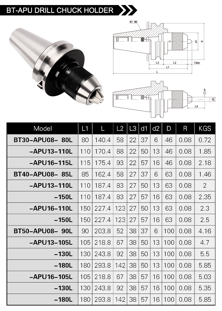 BT-APU DRILL CHUCK HOLDER