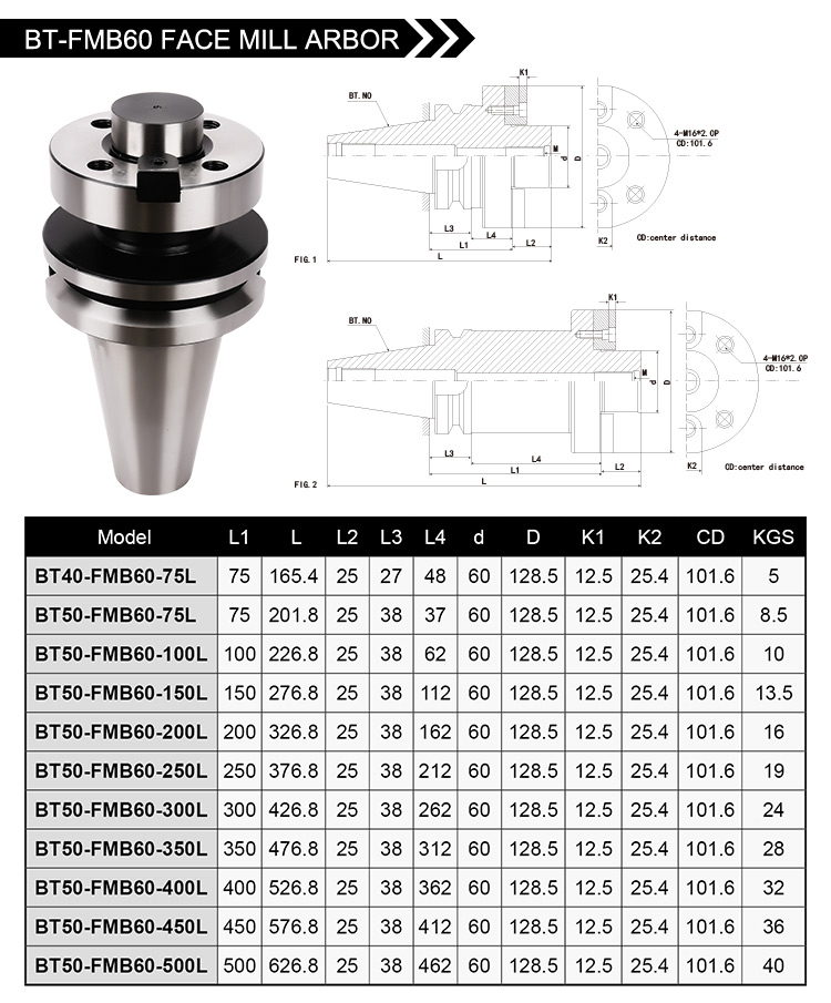 BT-FMB FACE MILL ARBOR