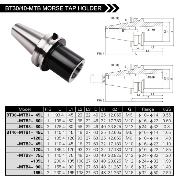 BT30/40-MTB MORSE TAPER HOLDER