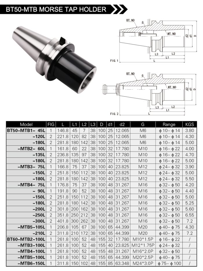 BT30/40-MTB MORSE TAPER HOLDER