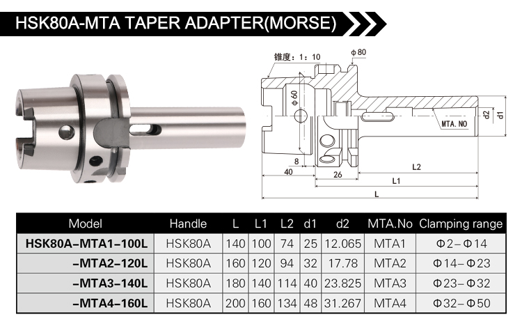 HSK-MTA TAPER ADAPTER(MORSE)