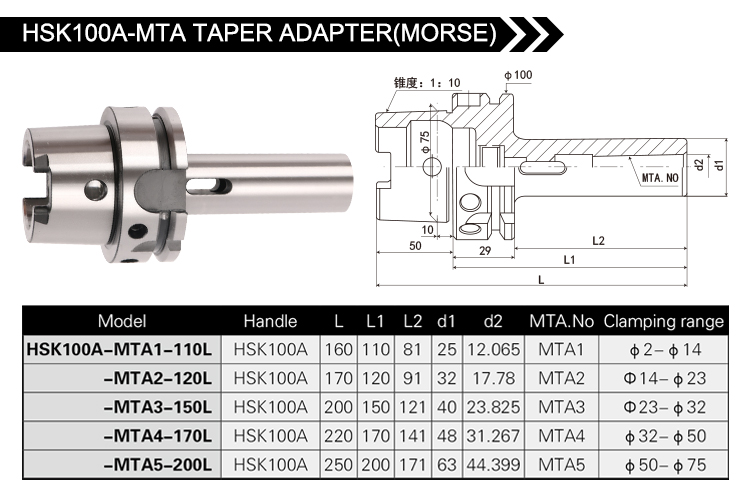 HSK-MTA TAPER ADAPTER(MORSE)