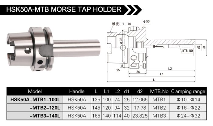 HSK-MTB MORSE TAP HOLDER