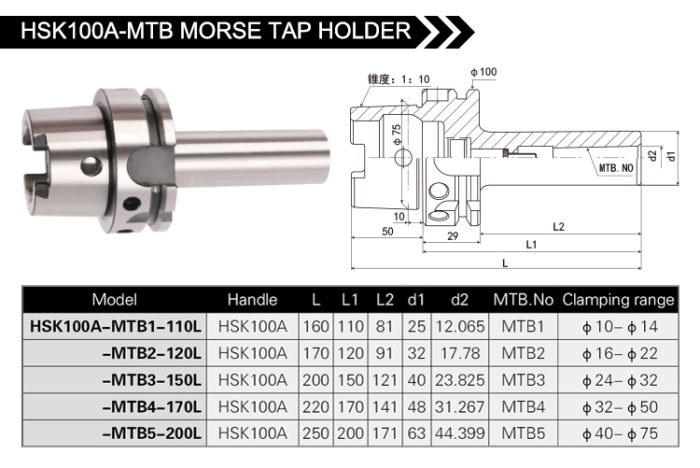 HSK-MTB MORSE TAP HOLDER