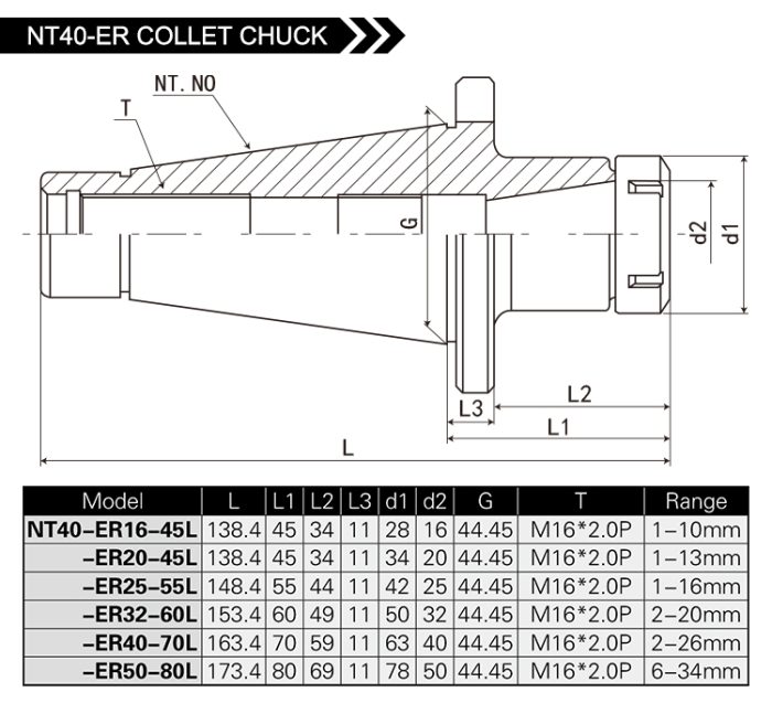 NT30 NT40-ER COLLET CHUCK