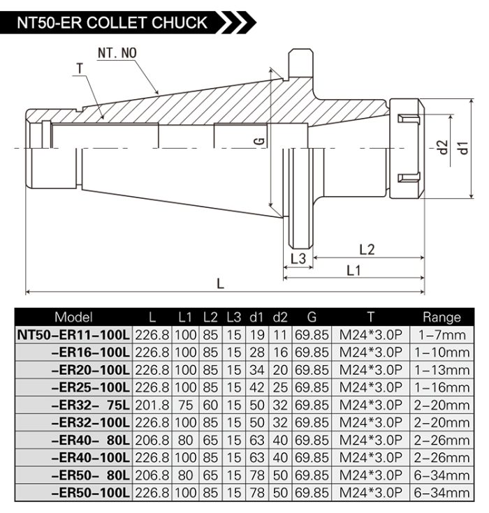 NT50-ER COLLET CHUCK