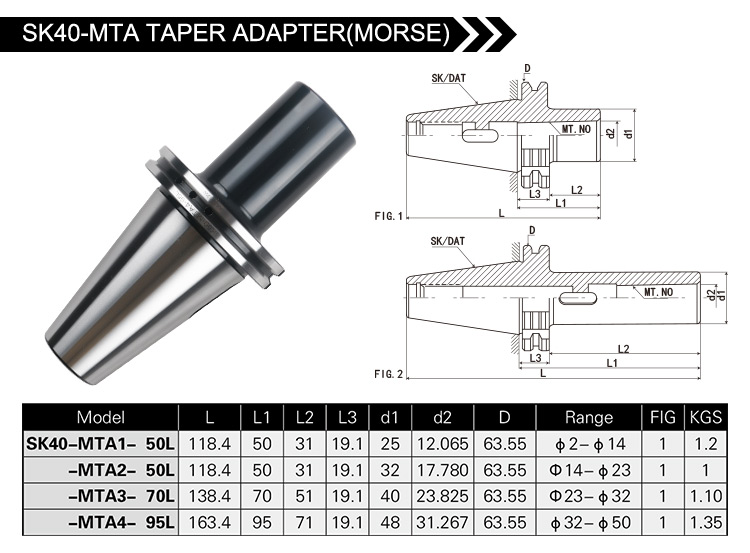 SK40-MTA TAPER ADAPTER(MORSE)