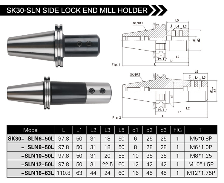 SK40-SLN SIDE LOCK END MILL HOLDER