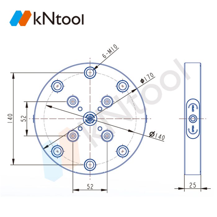 KN52 series manual circular zero point quick change plate KN52-170