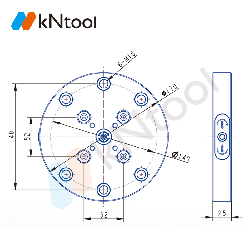 KN52 series manual circular zero point quick change plate KN52-170