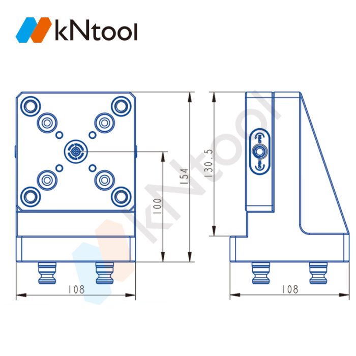KN52 Series 90° Zero Point Fixing Seat (Type 52) KN52-9096