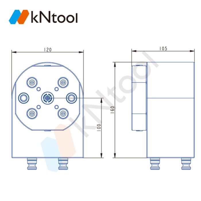 KN52 series 0-90° rotatable zero point seat KN52-120R