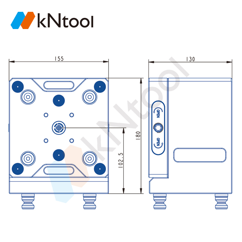 KN96 series 0-90° zero point quick change seat KN96-9690 (96 type)