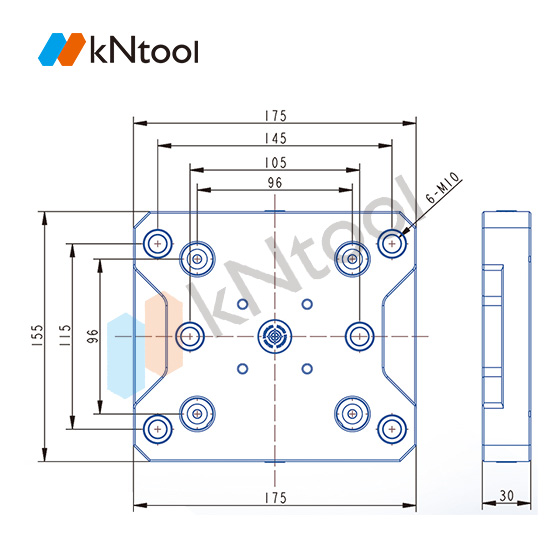 KN96 series manual rectangular zero point quick change plate KN96-175