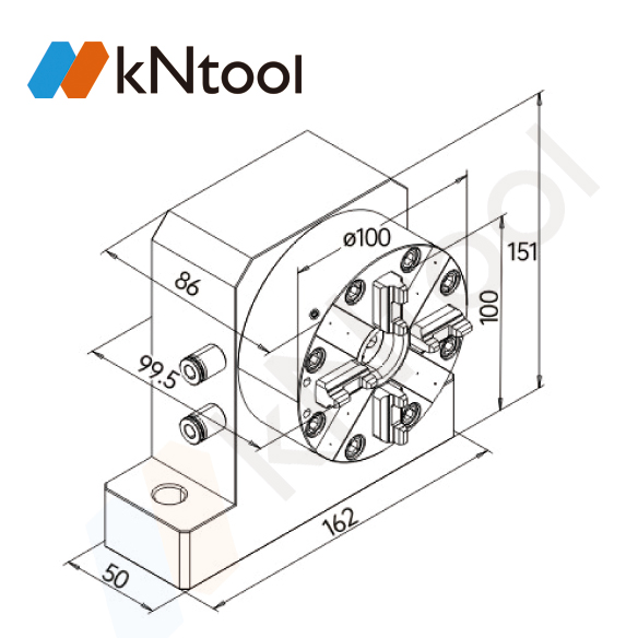 KNXR-05009 D100 Vertical Pneumatic Chuck