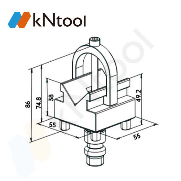 KNXR-07001 V-Shape Wire Cut EDM Manual Chuck Holder
